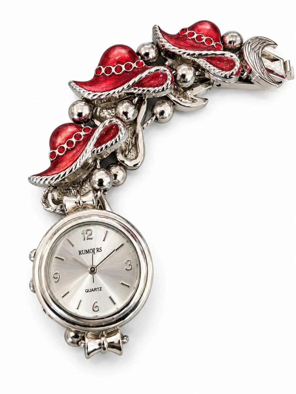 Rumors Red Hat Society Ladies Charm Watch • Red Hat Bracelet Quartz Watch